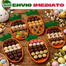 1~5 Bandeja Cenoura de Páscoa Infantil para Doces – Decoração de Mesa Festa Páscoa