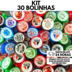 Kit 30 Bolinhas 27mm Pula Pula Times de Futebol Brasileiro Festa Brinquedo Infantil
