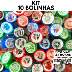 Kit 10 Bolinhas 27mm Pula Pula Times de Futebol Brasileiro Festa Brinquedo Infantil