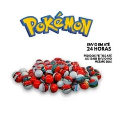 Kit 12, 24 ou 48 Pokebolas Pokemon Surpresa 1 Polegada Envelopada Infantil - Festas / Lembrancinhas