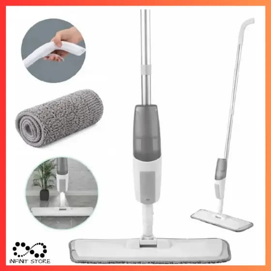 Mop Esfregão Spray Para Limpeza De Chão Com Refil Microfibra Reutilizável