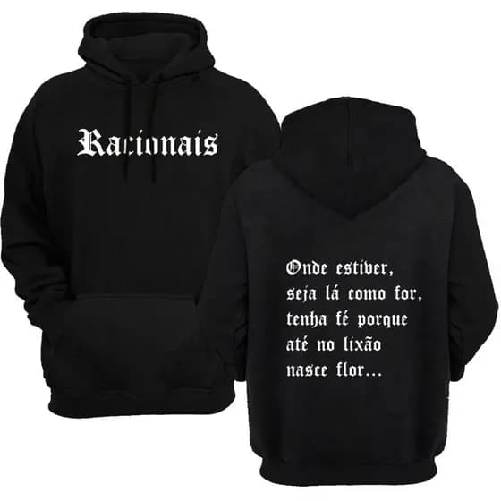 Moletom Canguru Estampado Racionais Adulto e Infantil Blusa de Frio Qualidade Flanelado