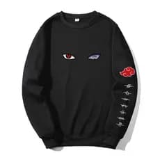 Blusa Moletom Aldeia Renegados Kurama Olhos Anime Mangá Gola Careca Redonda Sem Capuz