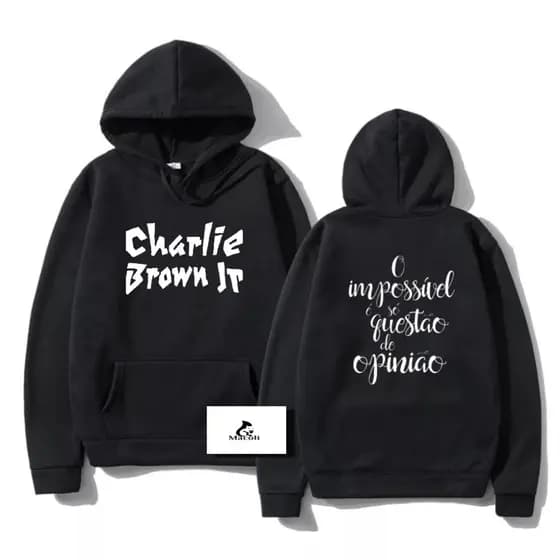 Moletom Canguru Charlie Brown Jr. Rock Música Blusa Capuz e Bolso Unissex