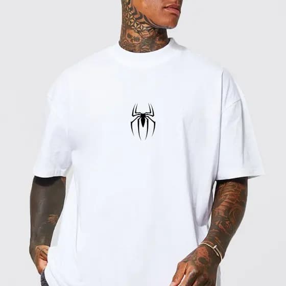 Camiseta Aranha Básica Masculina Feminina Slim T-SHIRT Camisa Algodão 30.1 Oversized Homem aranha Anime Desenho
