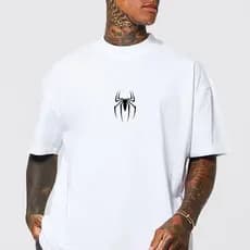 Camiseta Aranha Básica Masculina Feminina Slim T-SHIRT Camisa Algodão 30.1 Oversized Homem aranha Anime Desenho