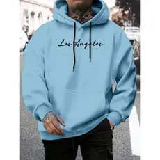 Moletom Com Capuz Flanelado Canguru Los Angeles Masculino Blusao de Frio Unissex