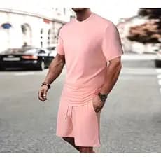 Kit Masculino 2 Peças – Camiseta Algodão + Short Moletom (pode haver pequena vaiacões cores