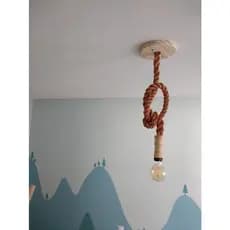 Pendente Corda Sisal Retro Individual Simples E27 Bivolt 1M
