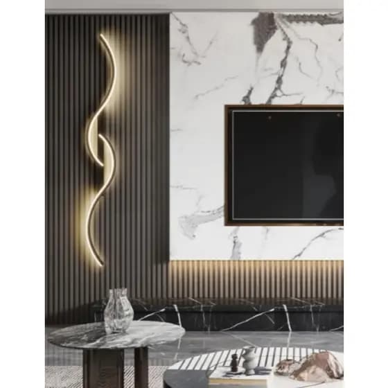 Arandela Minimalista Luxo Slim LED Integrado 2 Curvas - 74cm