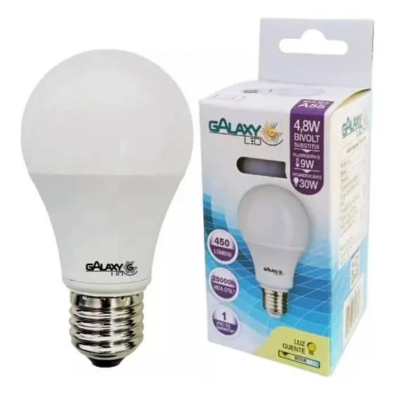 Lâmpada Led Bulbo 4,8w 6500k Bivolt 450lm E27 Branco Frio