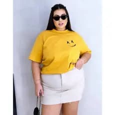 Camisa Plus Size Feminina Unissex Malha Penteada Algodão Premium T- shirts