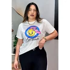 Camiseta T-shirt Feminina Estampada Menina 100% Algodão