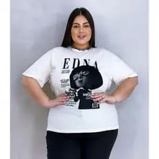T Shirt Branca Camisa Plus Size Personalizada Algodão Estampa Edna Personagem