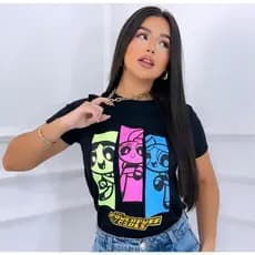 Camiseta T-shirt meninas super poderosas Confortável estilosa