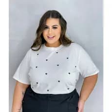 Camiseta estampada Tshirt Coração 100% Algodão confortável