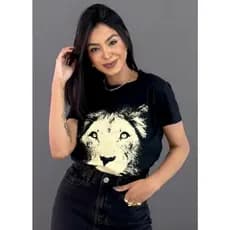 Blusa Feminina Borboleta T -Shirt Camiseta Moda 100% Algodão P AO G2 PLUS SIZE Leão