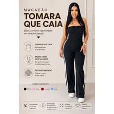 Macacão tomara que caia com listra