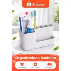 Suporte Organizador de Banheiro para Escova e Pasta de Dentes