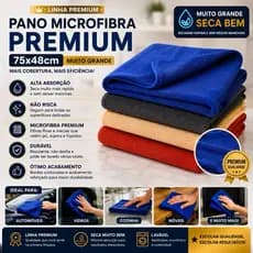Pano de Microfibra 73x48cm Grande Multiuso Alta Absorção Limpeza Premium