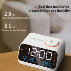 Mordern Rádio FM LED Despertador Para Cabeceira Wake UP Calendário De Mesa Digital Com Termômetro De Temperatura Higrôme