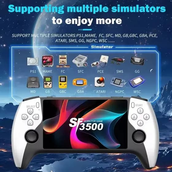 SF3500 Console De Jogos Portátil Sistema Linux 5-Polegada IPS HDMI Conectar À TV 4K 64GB 20000 Clássicos