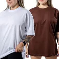 Camiseta Oversized Feminina Larga Streetwear Casual Treino Academia Crossfit