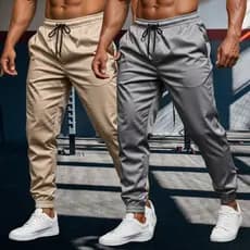 Kit 2 Calça Jogger Tactel com Elastano para Treino e Verão Masculina Academia