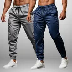 Kit 2 Calça Tactel Elastano Dry Fit Para Academia Treino Esportiva Masculina 2 Bolsos Top 1