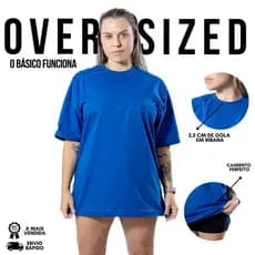 Camisa Camiseta Algodão Oversized Lisa Para Mulher Streetwear Premium Malha 30.1 Original