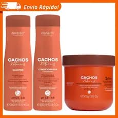 Kit Arvensis Cachos Shampoo Condicionador Máscara 2x1 500G