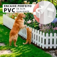 Kit 5 a 10 Cerquinha PVC Premium  Resistente Fácil de Instalar Jardim Pet  Decoração