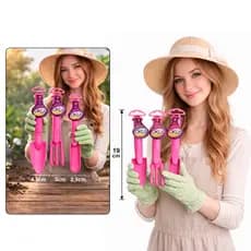 Kit Pazinhas de Jardinagem Conjunto 3 Peças Ferramentas Jardim Horta Cultivo com Ancinho e Pá