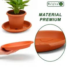 Prato Redondo Vaso Planta Coletor Água Grande Pequeno Resistente Kit 3 Peças