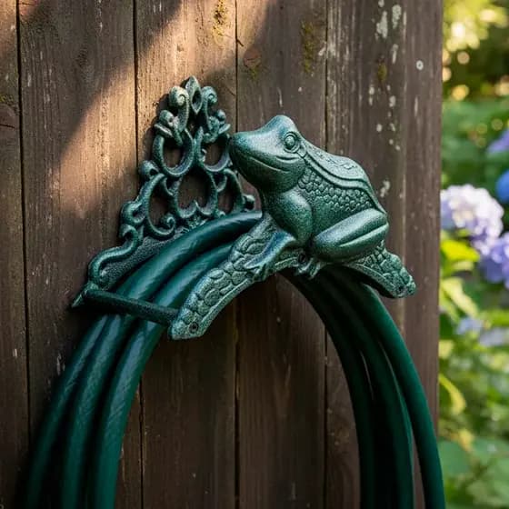 Suporte de Mangueira Ferro Fundido Vintage Sapo Decorativo Parede Jardim Resistente
