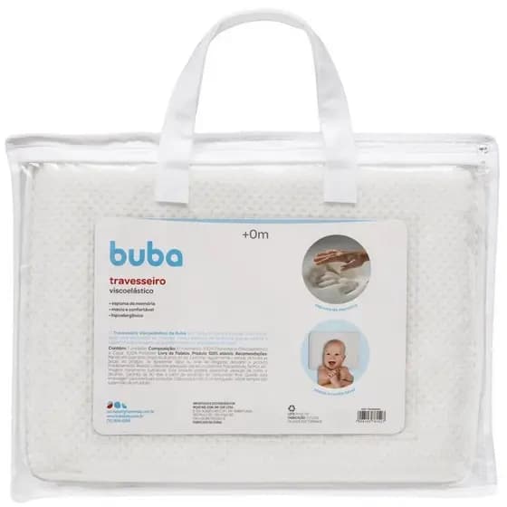 Travesseiro Buba Viscoelástico Com Capa Macio E Confortável Fofo travesseiro bebe Recém Nascido Bebê
