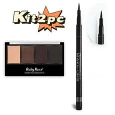 KIT Caneta Delineadora Professional Ruby Rose Hb-090 + Trio Sombra Para Sobrancelhas Ruby Rose