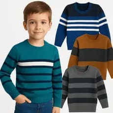 Kit 2 ou 3 unid Suéter Infantil Tricô Menino masculino Tam 1 ao 8 Cores Variadas Quentinho Conf