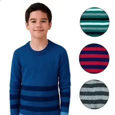 Kit 3, 2, ou 1unid. Suéter Tricô Tam 12 ao 16- MASCULINO-Cores Variadas- Quentinho, Confortável