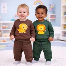 Conjunto Moletom MENINO inverno Flanelado Bebê Calca e Blusa– RN ao 2 Anos
