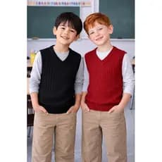 KIT 2, 3 ou 4 Blusa Colete Suéter Infantil unissex Gola V Confortável Casual Escola Igreja Inve