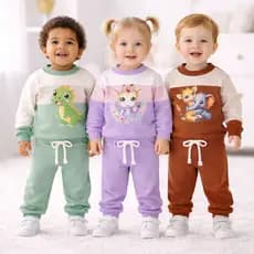 Conjunto Moletom Flanelado Bebê Calca e Blusa– 3 CORES - RN ao 2 Anos - inverno - menino e menina