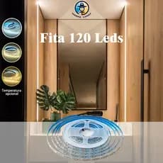 Fita Led 5 Metros 120 Leds/m 12V 3528 IP20 iluminação decorativa Quente/Neturo/Frio com ou sem Fonte