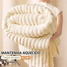 Manta Cobertor Casal Microfibra Antialérgica Quentinha Macia Grosso Confortável 1,80x2,00m COR CREME