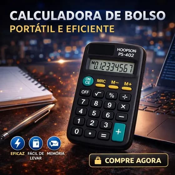 Calculadora Eletrônica 8 Dígitos Portátil Teclas Macias Memória Bateria Escolar Mesa