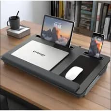 Mesa Base Portátil Premium de Colo p/ Notebook Acolchoada Home Office Quarto Escritório COR: CINZA