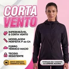 Roupa Feminina: Kit 2 Jaqueta Corta Vento Impermeável Forrada - Jaqueta Feminina do P ao G4