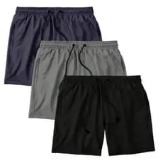 Roupa Masculina: Kit 3 Short Masculino Mauricinho - Bermuda Masculina Tactel Elastano Praia P ao G2