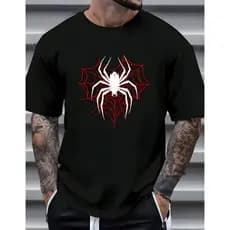 Camiseta Oversized Homem Aranha Streetwear Teia Vermelha Estilo  Alternativo Unissex Algodão Premium