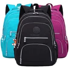 Mochila Escolar Feminina Básica Bolsa Faculdade Reforçada Diversas Cores